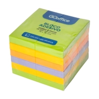 Bloco Adesivo Go Office 75x75mm Cores Sortidas 6 Blocos com 100 Folhas Cada