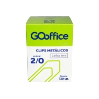 Clips 2/0 Galvanizado Go Office Fio 0,90mm Leve Cx 720un