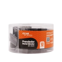Prendedor de Papel Jocar Office Preto 51mm Pote com 12un