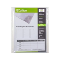 Envelope Plastico A4 2 Furos 0,06m Pct 100un Go Office