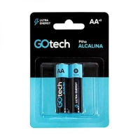 Pilha Alcalina Aa Go Tech Lr6 Pequena 2un