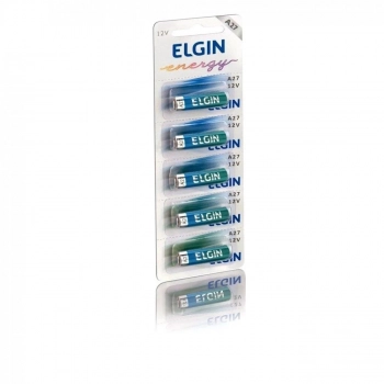 Bateria 12v Alcalina Elgin A27 Cartela C/ 5 Unidades