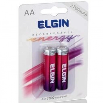 Pilha Recarreg�vel Aa Elgin Cartela C/ 2 Unidades 2700mah