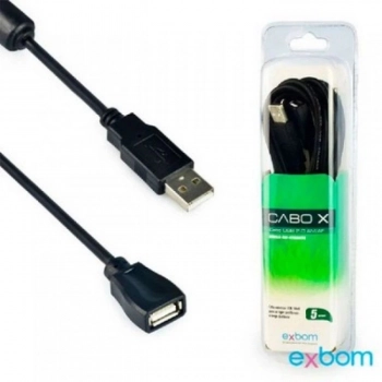 Cabo Usb Extensor 5 Metros 2.0 Am+af com Filtro Exbom Cbx-u2amaf50