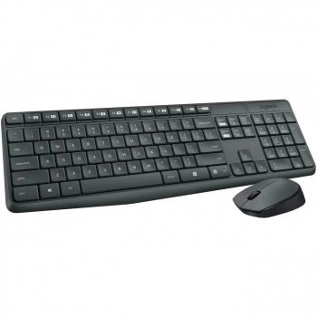 Teclado e Mouse Logitech Wireless Mk235 Cinza/Preto
