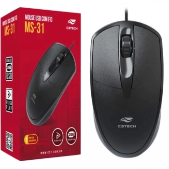 Mouse Usb C3tech Ms-31bk Preto