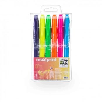 Caneta Marca Texto Lumis Maxprint Estojo C/ 6 Cores