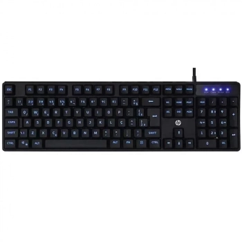 Teclado Hp Usb Gamer Membrana K300 com Led Azul