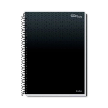 Caderno Universitario 160fls 10m Espiral C/D Credeal 200x275mm Preto