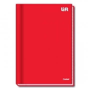 Caderno 1/4 96fls Costurado C/D Credeal Lift 140x200mm Vermelho