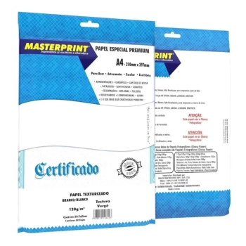 Papel Branco Textura Verge 120g/M A4 - 50folhas Der 0