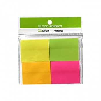 Bloco Adesivo Go Office 38x50mm Neon 4un