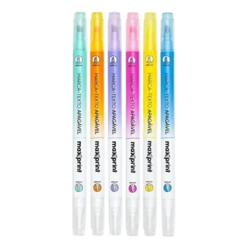 Caneta Marca Texto Apagavel Maxprint 6 Cores