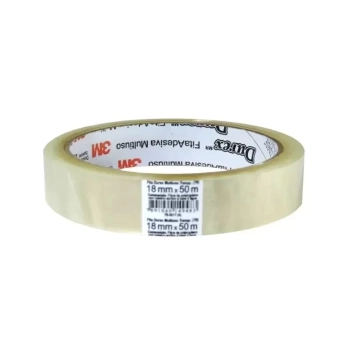 Fita Adesiva 3m 18mmx50m Durex Transparente - 1 Rolo