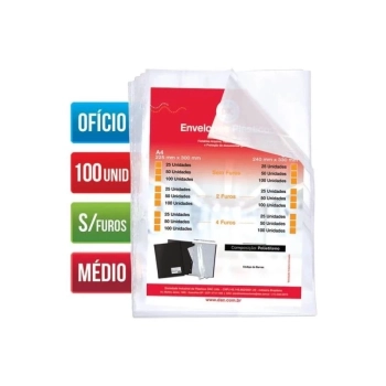 Envelope Plastico Oficio Medio S/ Furo 10 Micras C/100 - 5077 Dac