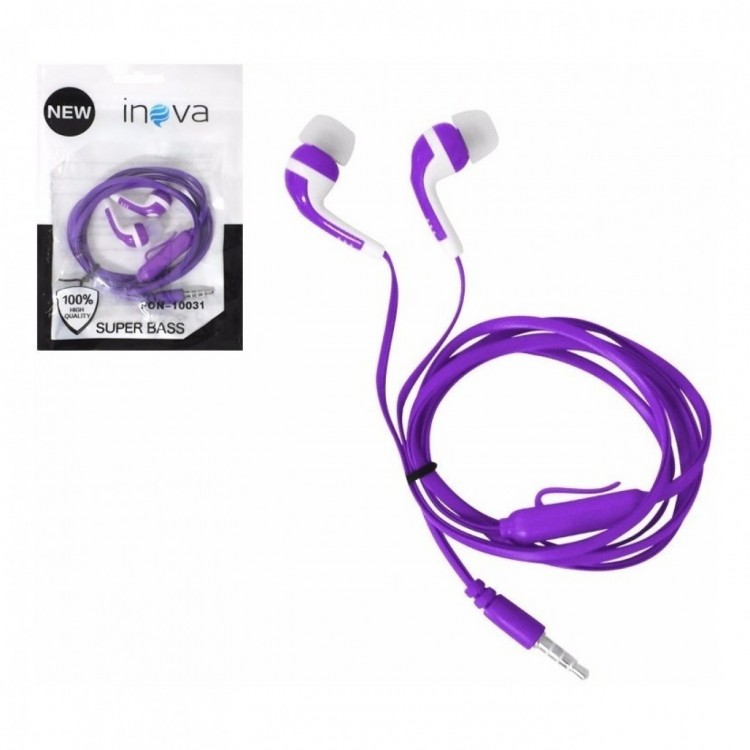 Fone de Ouvido com Microfone Inova Intra Fon-10031 Roxo Fone de Ouvido com Microfone Inova Intra Fon-10031 Roxo