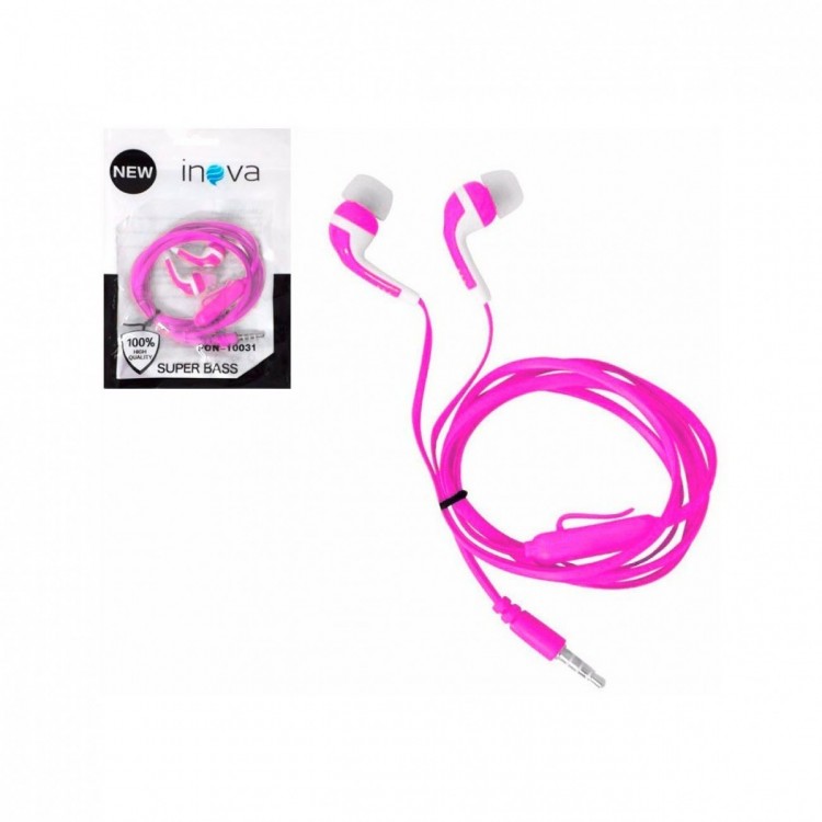 Fone de Ouvido com Microfone Inova Intra Fon-10031 Rosa Fone de Ouvido com Microfone Inova Intra Fon-10031 Rosa