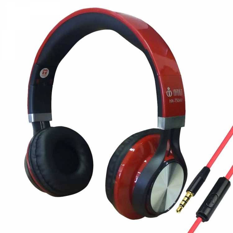 Fone com Microfone Infokit Hm-750mv Vermelho Fone com Microfone Infokit Hm-750mv Vermelho