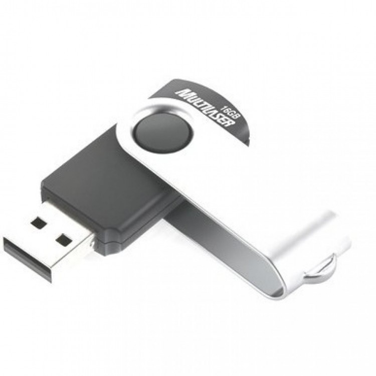 Pen Drive 16gb Multilaser Pd588 Preto Prata Pen Drive 16gb Multilaser Pd588 Preto Prata